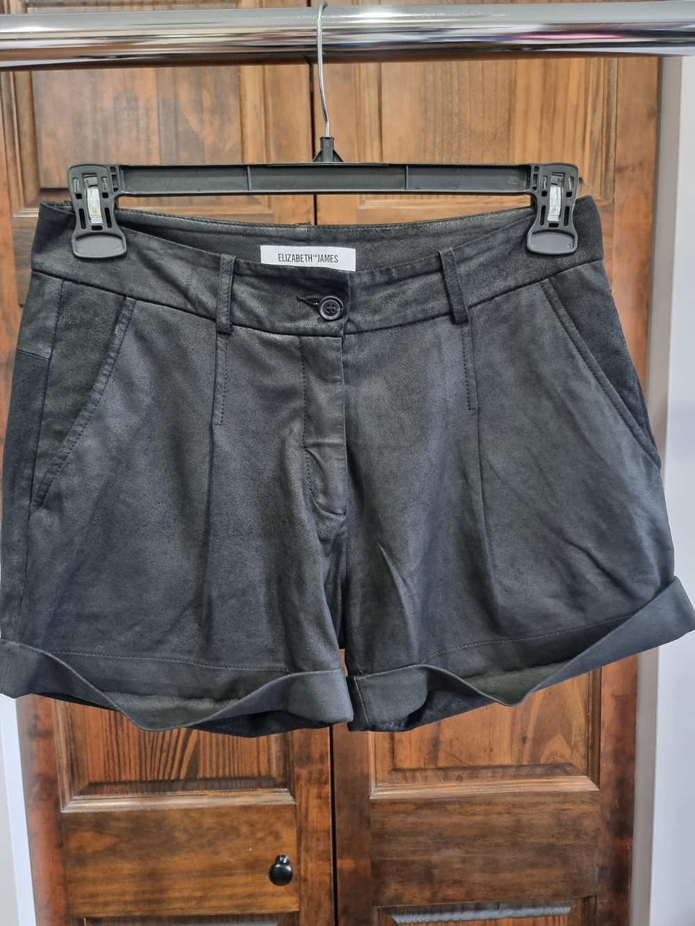 Elizabeth and James Black Women's Tailored Cuffed Shorts